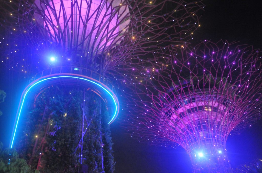 obiective turistice singapore grădina golf marina bay gardens by the bay show lumini